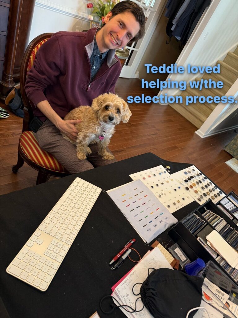 Michelle's dog helped me choose my material